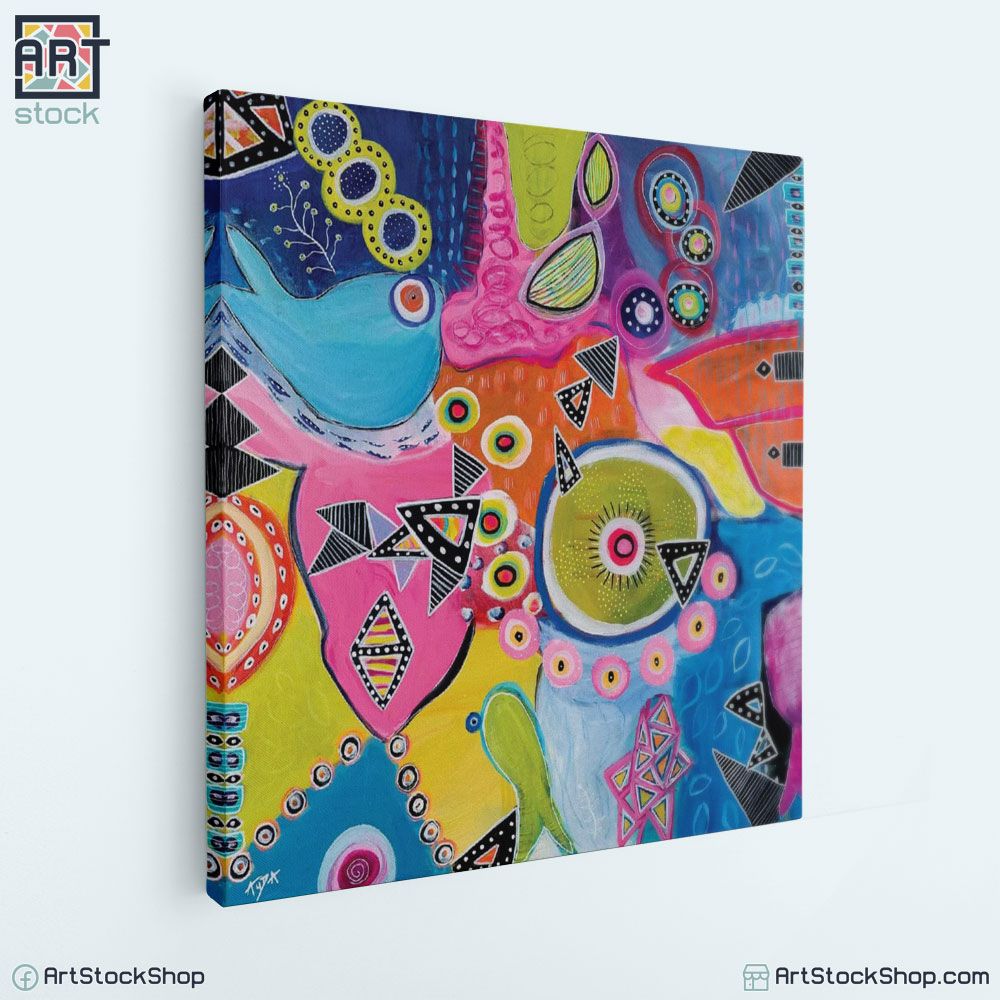 تابلوه مودرن تجريدى بالوان زاهية